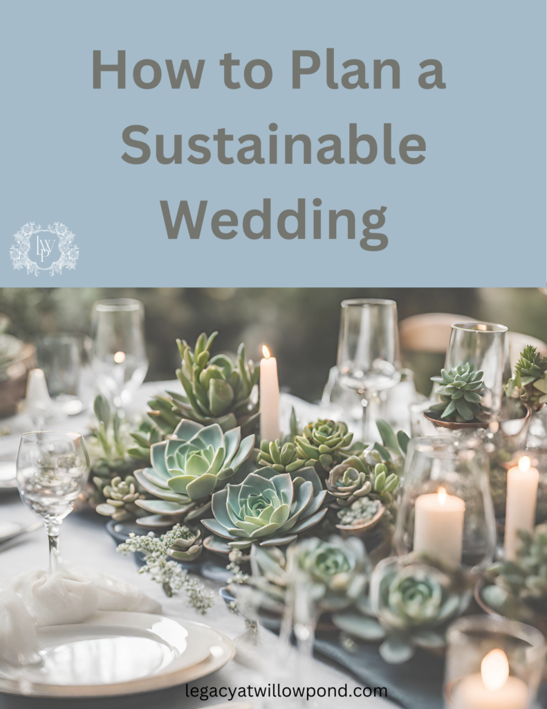 Planning a sustainable wedding can still be beautiful, as in using succulents that can also be used as favors at the end of the evening.